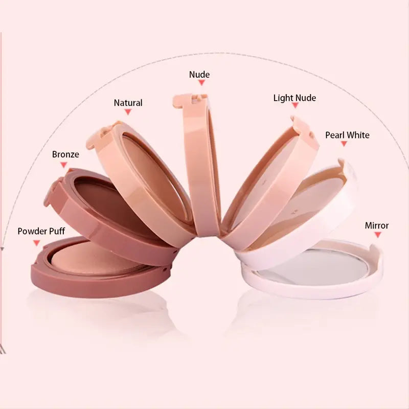 NNETM 5-in-1 Concealer, Contour, Bronzer Makeup Powder, Oil Control Setting Powder With Puff And Mirror, Long Lasting And Waterproof
