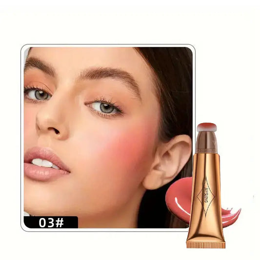 NNETM Waterproof Highlighter Contour Creamy Liquid Stick Cushion - All-in-One Contour, Blush, and Highlight Makeup