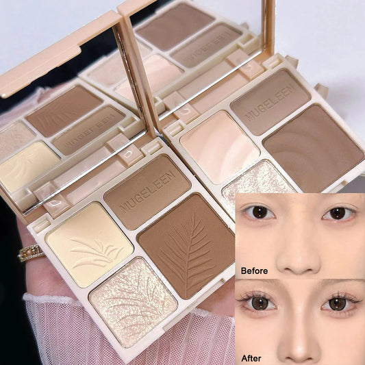 4 Colors Highlighter Contour 3D Facial Bronzer Cosmetic Brightening Beige Matte Highlights Palette Eye Shadow Nose Powder Makeup
