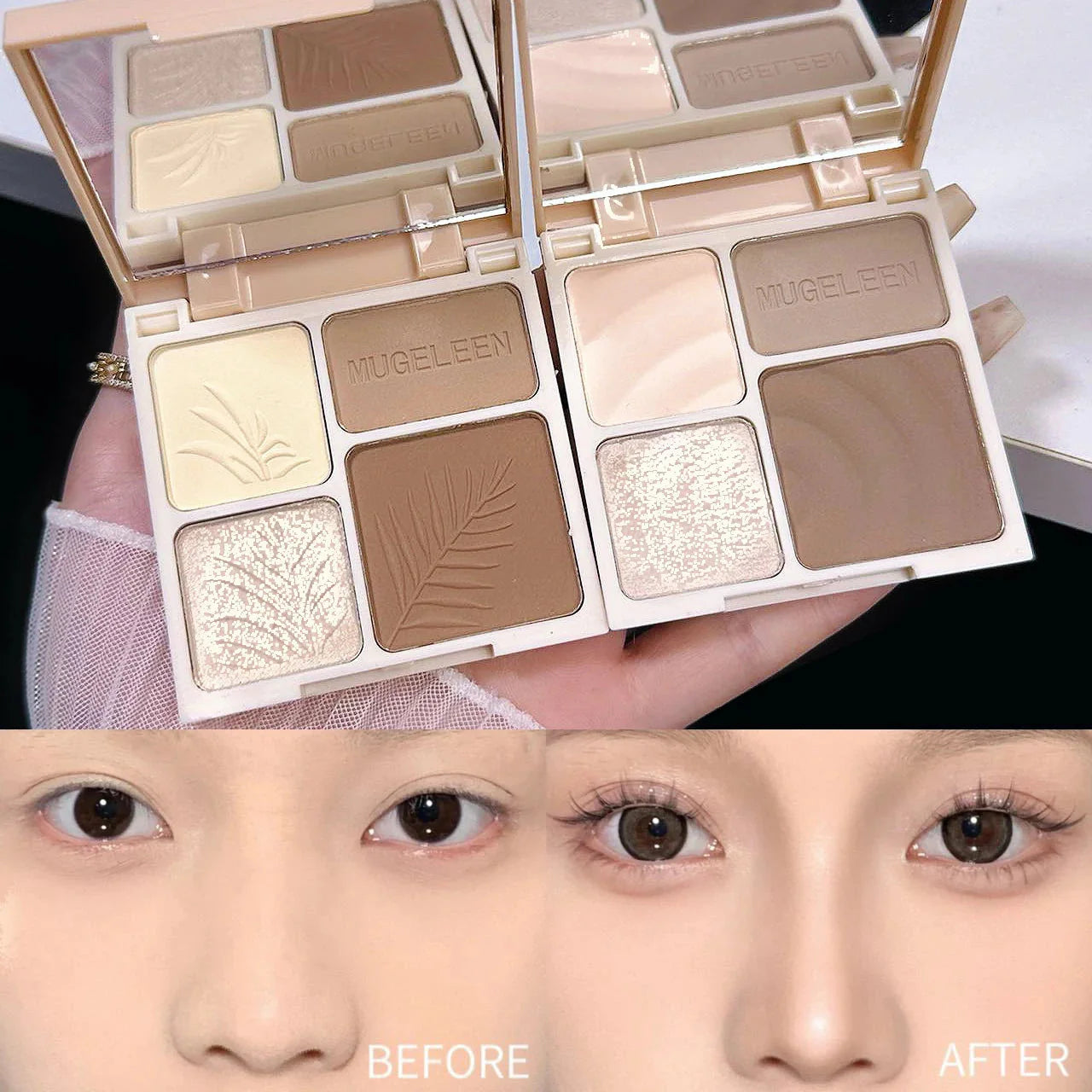 4 Colors Highlighter Contour 3D Facial Bronzer Cosmetic Brightening Beige Matte Highlights Palette Eye Shadow Nose Powder Makeup